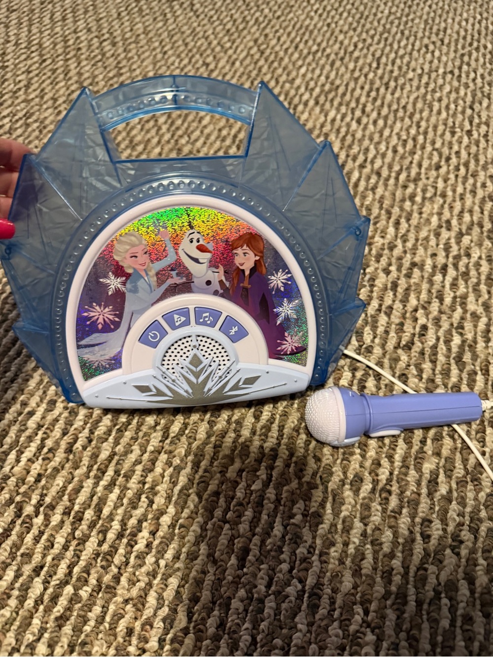 Frozen-Themed Kids Karaoke Microphone and Speaker - Light Purple and Light Blue
